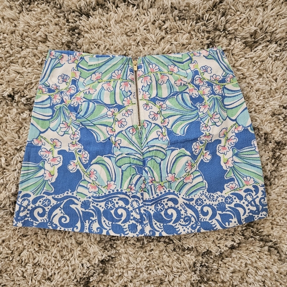 Lilly Pulitzer Tate Skirt Bay Blue Coasting Engineered, Size 0, EUC - Picture 6 of 9